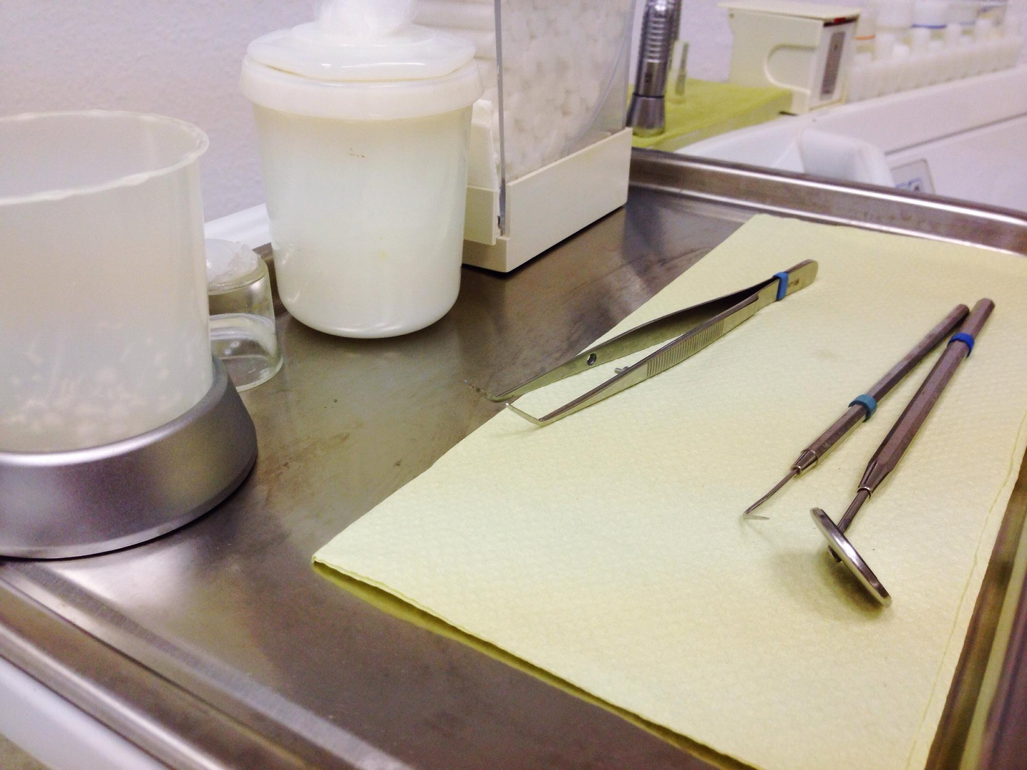 lab tasting setup with spoons